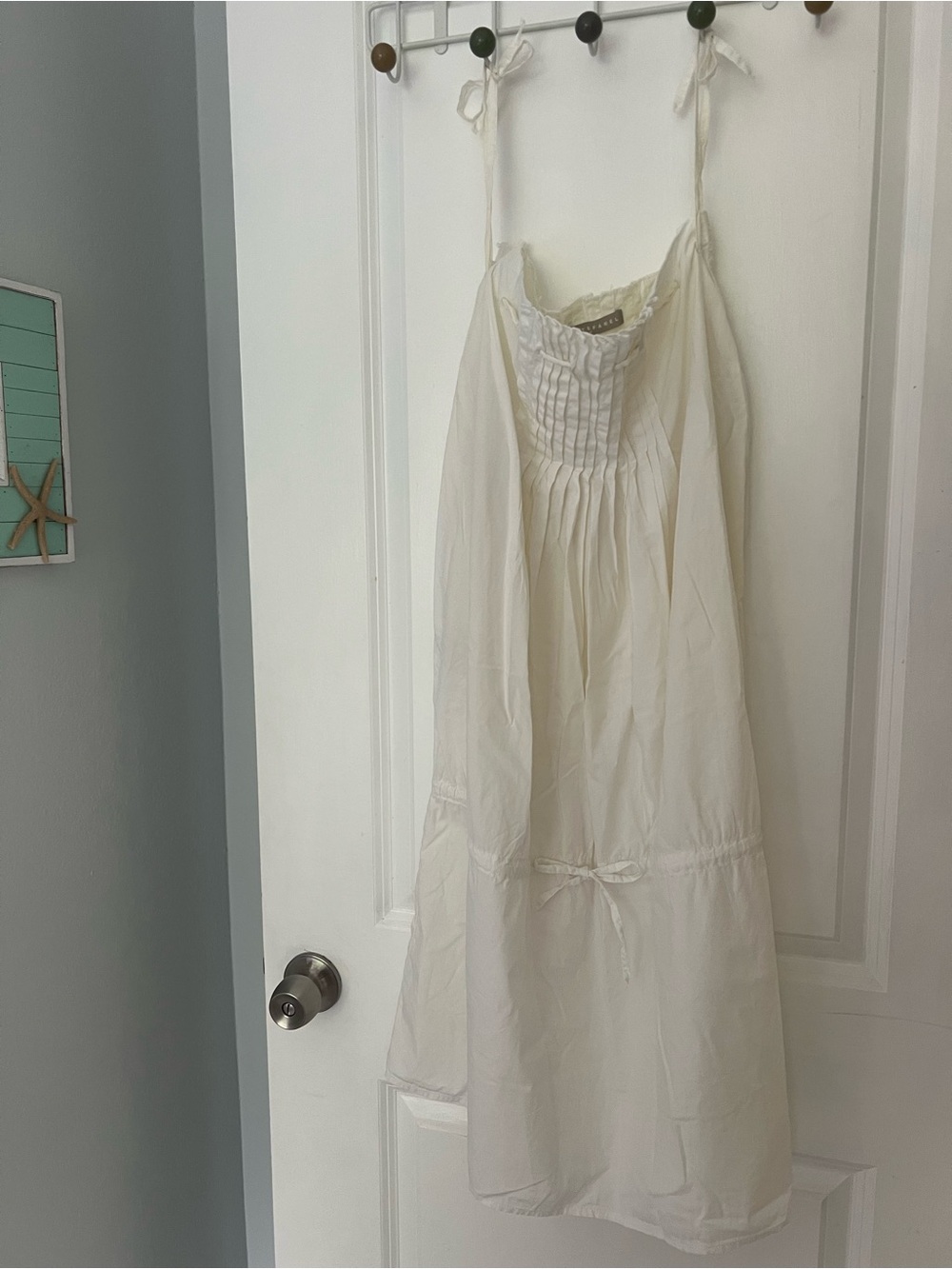 Stefanel Tie-Shoulder Sundress or Beach Cover-up with Smocked Bodice